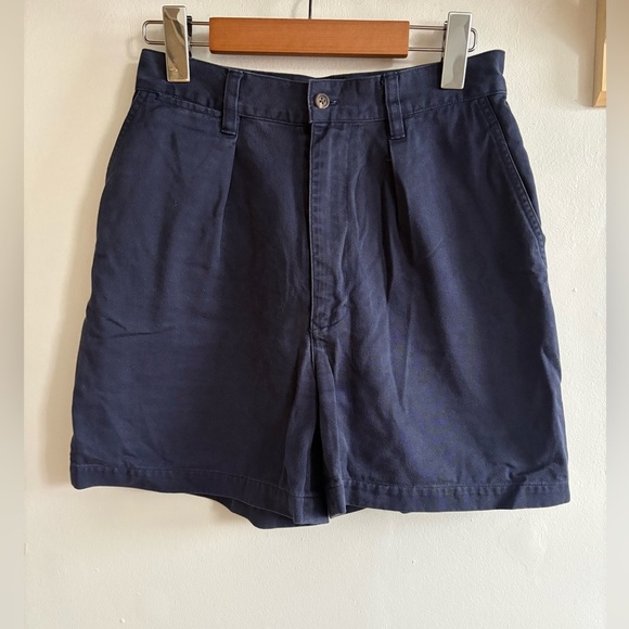 Vintage Ralph Lauren Navy Cotton Shorts – Classic Preppy Style (Size 2) - Picture 3 of 5